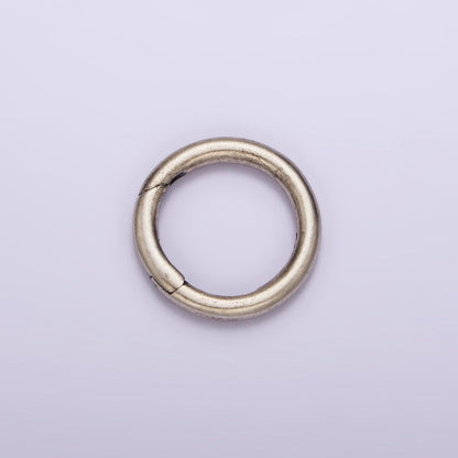Sterling Silver Hinged Round Push Gate Ring Clasp Charm Pendants Interchangeable Connectors SL-311