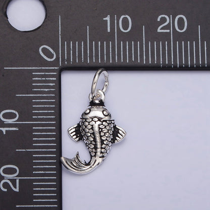 Sterling Silver S925 Koi Gold Fish Aquarium Pet Animal Charm | SL-271