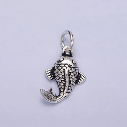 Sterling Silver S925 Koi Gold Fish Aquarium Pet Animal Charm | SL-271
