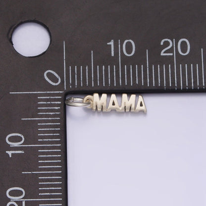 Sterling Silver S925 "MAMA" Script Minimalist Charm | E149