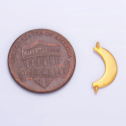 Sterling Silver S925 Minimalist Crescent Moon Celestial Connector in Gold &amp; Silver | SL-512