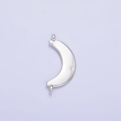 Sterling Silver S925 Minimalist Crescent Moon Celestial Connector in Gold &amp; Silver | SL-512