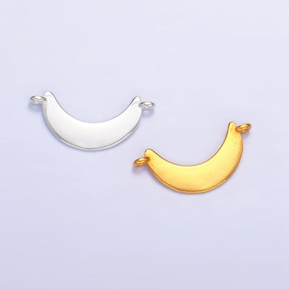 Sterling Silver S925 Minimalist Crescent Moon Celestial Connector in Gold &amp; Silver | SL-512
