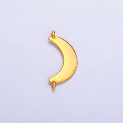 Sterling Silver S925 Minimalist Crescent Moon Celestial Connector in Gold &amp; Silver | SL-512