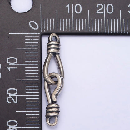 Sterling Silver S925 Oval Double Hook 30mm Connector | SL-291