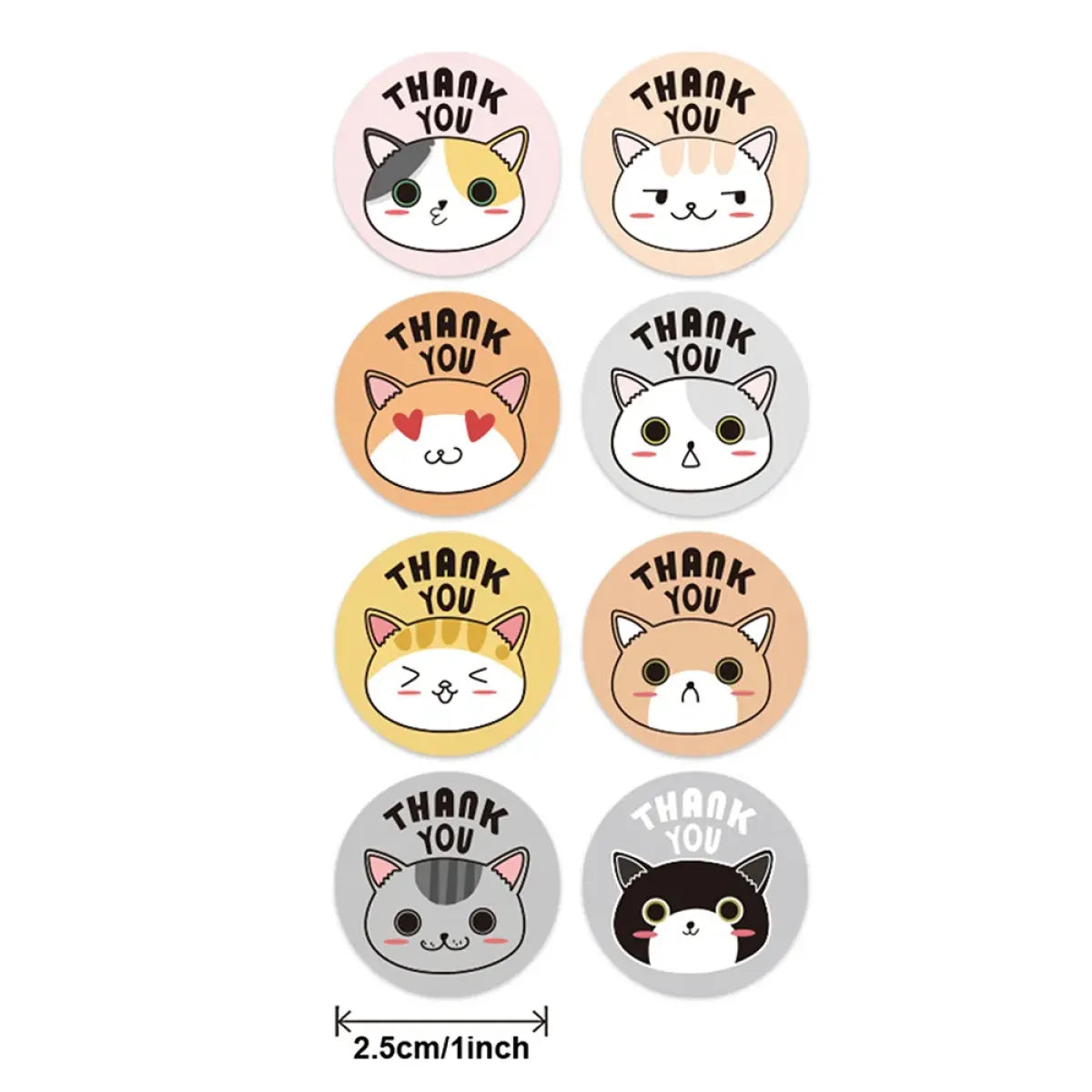 Cute Animal Thank You Stickers Roll - 100-500 PCS