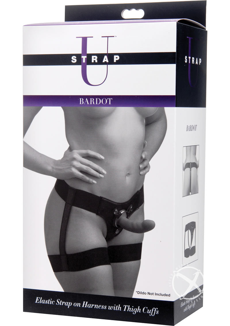 Strap-U Bardot Elastic Strap On Harness with Thigh Cuffs