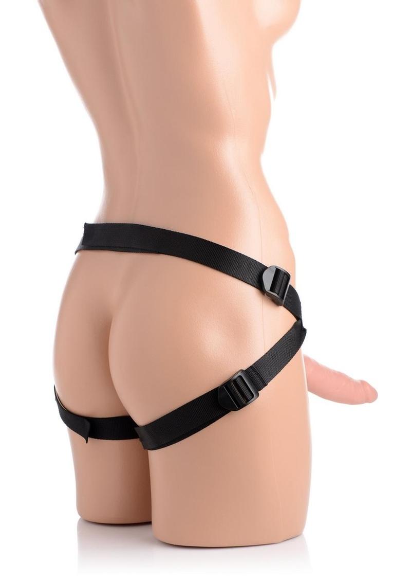 Strap U Charmed Vanilla Silicone Dildo with Adjustable Harness