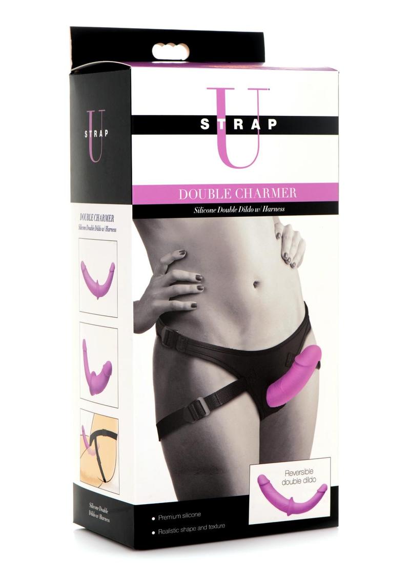 Strap U Double Charmer Harness with Silicone Double Dildo