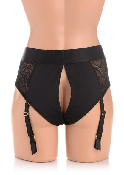 Laced Seductress Crotchless Panty Harness With Garter Straps
