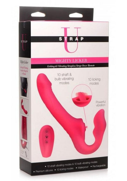 Strap U Mighty Licker Licking And Vibrating Strapless Strap-On