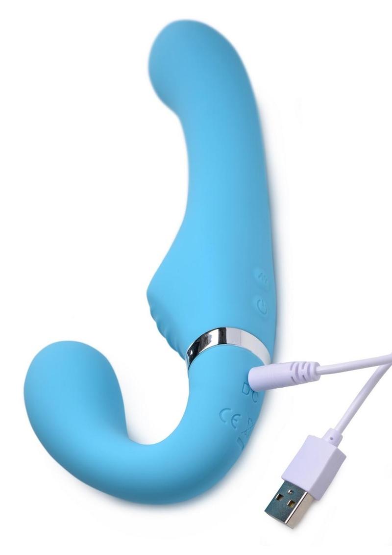 Strap U Mighty Rider 10X Rechargeable Silicone Strapless Strap-On