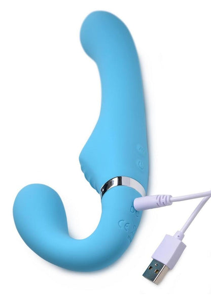 Strap U Mighty Rider 10X Rechargeable Silicone Strapless Strap-On