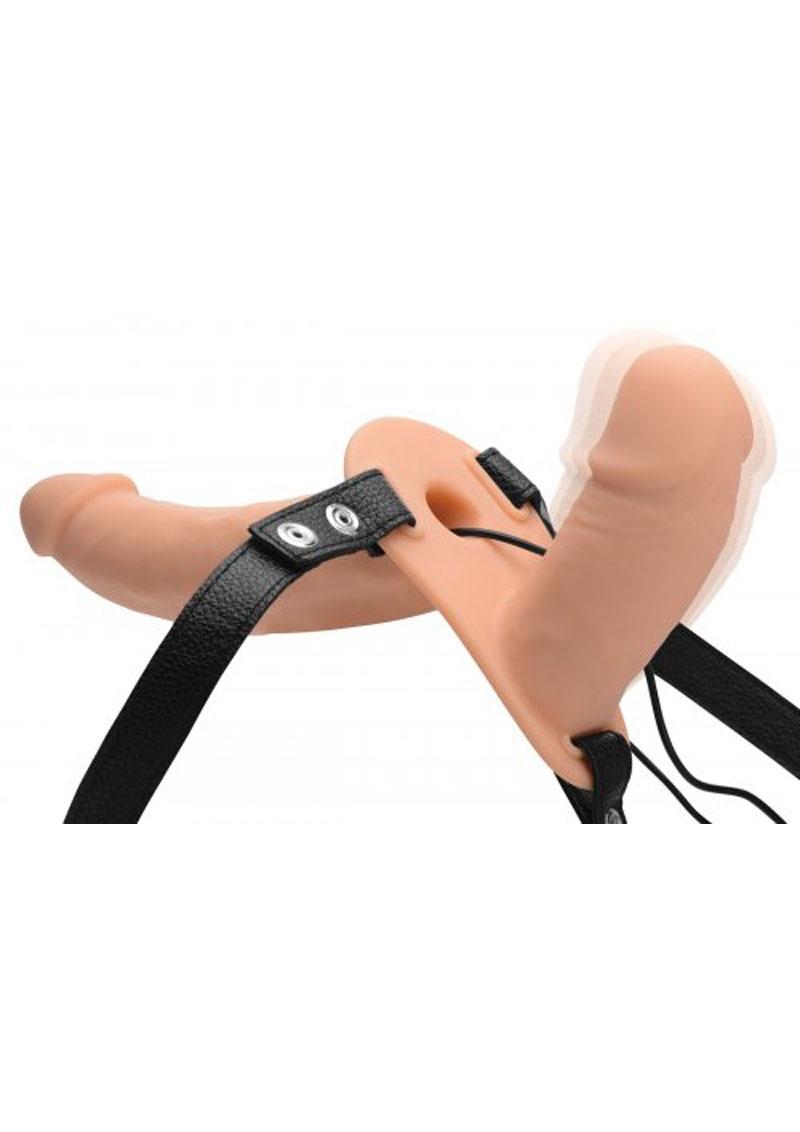 Strap U Power Pegger Silicone Vibrating Double Pleasure Strap-On