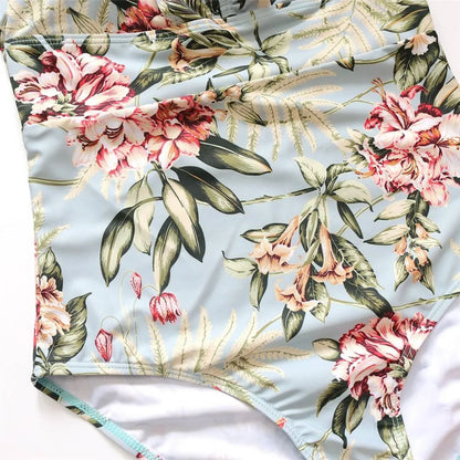 Striped Ruffled Swimsuit