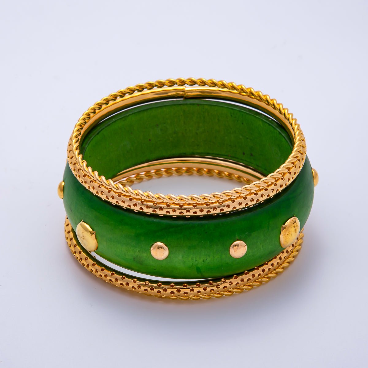 Studded Wood Bangle Statement Bracelet | WA-04308, WA-04308 ~ WA-04309