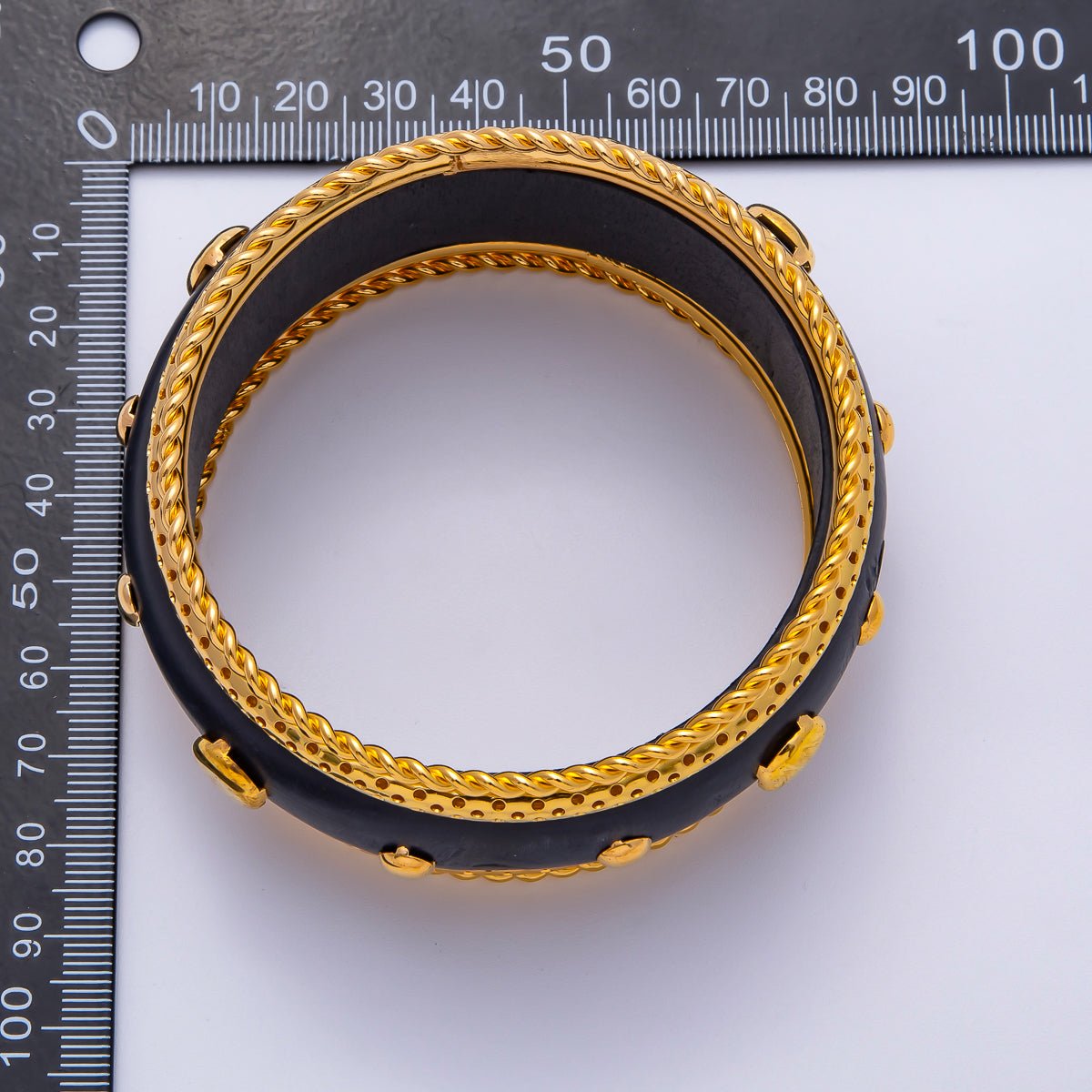 Studded Wood Bangle Statement Bracelet | WA-04308, WA-04308 ~ WA-04309