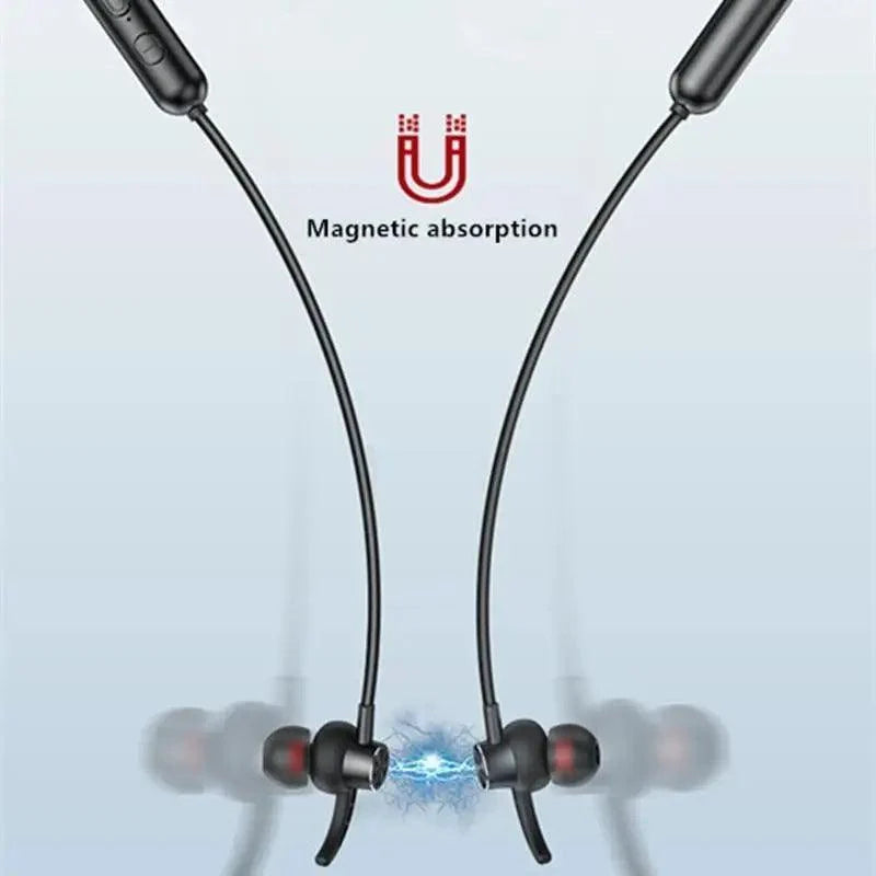 Stylish  Wireless Bluetooth Earphones Magnetic Sports Running Headset IPX5 Waterproof  Noise Cancelling Stereo Magnetic Earphones With Mic For Workout Running Gym