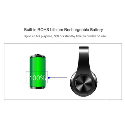 Stylish Wireless Bluetooth Headphone Stereo Headset Music Headset Foldable Wireless and Wired Stereo Headset Micro SD/TF FM For Cell Phone PC