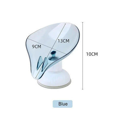 Suction Cup Soap Dish Holder Leaf-Shape Self-Draining Soap Saver Box Not Punched for Shower Bathroom Kitchen Soap Dishes Sponge Container with Suction Cup Leaf Shape Self Draining for Bathroom Kitchen Sink