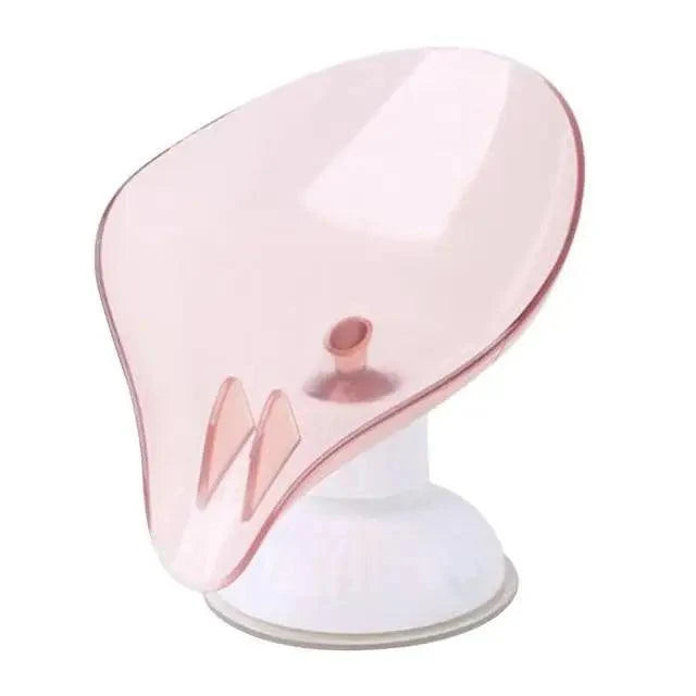 Suction Cup Soap Dish Holder Leaf-Shape Self-Draining Soap Saver Box Not Punched for Shower Bathroom Kitchen Soap Dishes Sponge Container with Suction Cup Leaf Shape Self Draining for Bathroom Kitchen Sink