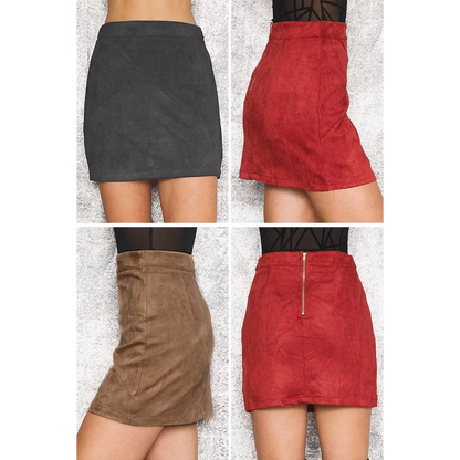 Sexy Suede Pencil Skirt