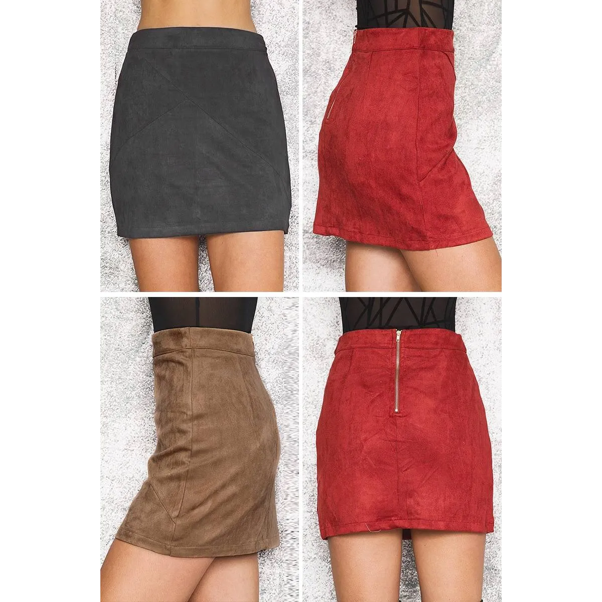 Sexy Suede Pencil Skirt