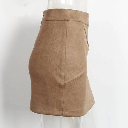 Sexy Suede Pencil Skirt