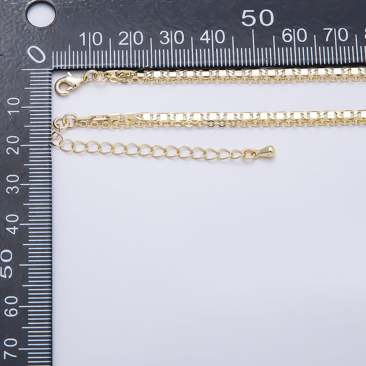 SUMMER 16K Gold Filled 2mm Dainty Double Mariner Cable Belly Waist Chain | WA-04754