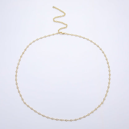 SUMMER 16K Gold Filled 4mm Clear CZ Bezel Star Belly Waist Chain | WA-04718