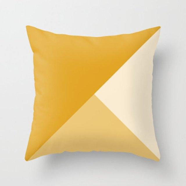 Summer Fashion Fresh Yellow Cute Pillows Case Geometry Yellow Pillow Case Cushion Cover Polyester Pillowcase Floral Cushion Case Modern Decorative Pillows For Bed Sofa Couch 45x45CM