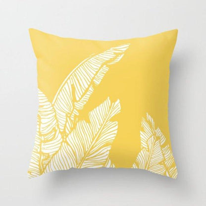Summer Fashion Fresh Yellow Cute Pillows Case Geometry Yellow Pillow Case Cushion Cover Polyester Pillowcase Floral Cushion Case Modern Decorative Pillows For Bed Sofa Couch 45x45CM