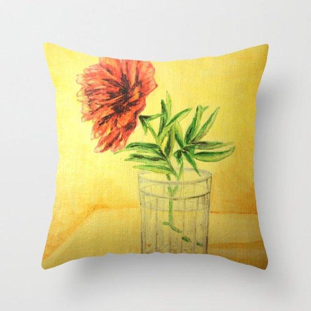 Summer Fashion Fresh Yellow Cute Pillows Case Geometry Yellow Pillow Case Cushion Cover Polyester Pillowcase Floral Cushion Case Modern Decorative Pillows For Bed Sofa Couch 45x45CM