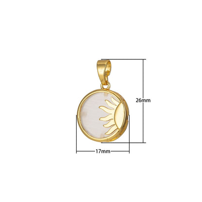 Sun Pendant Celestial Coin Dainty Charm J-306~J-310