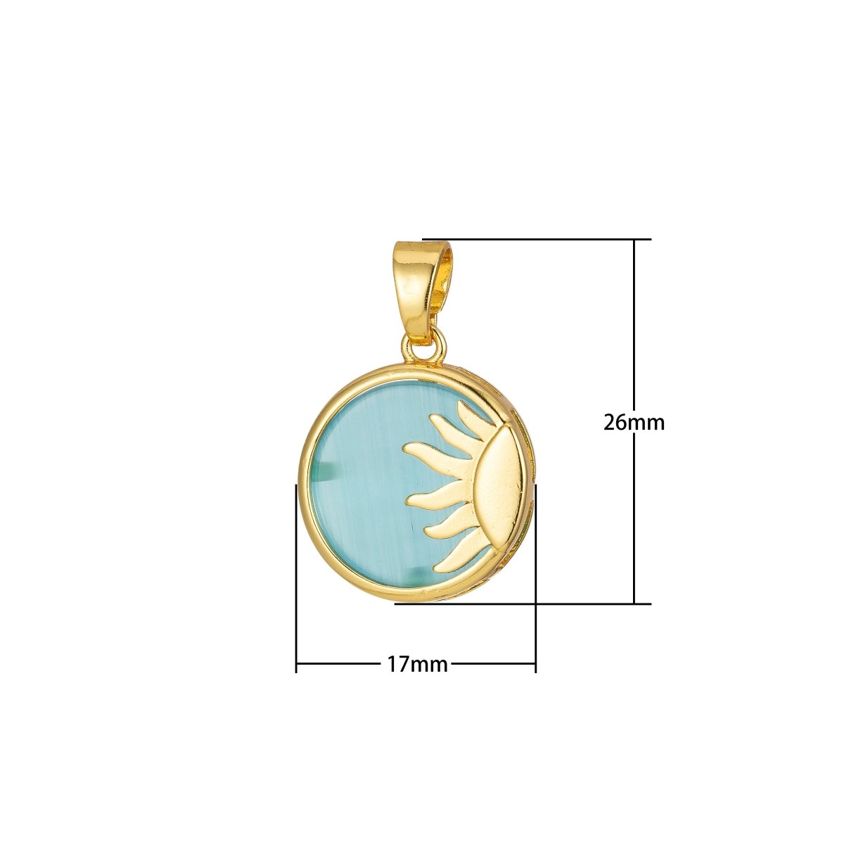 Sun Pendant Celestial Coin Dainty Charm J-306~J-310