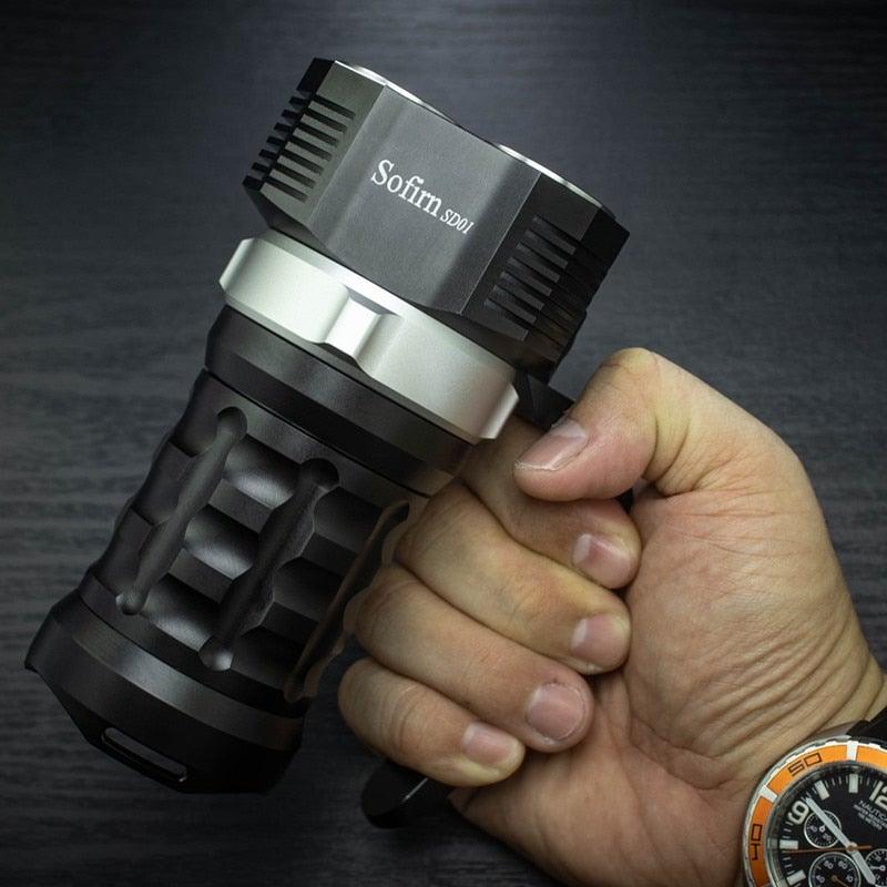 Super Bright High Lumen Underwater and Powerful Waterproof  LED Torchlight with Magnetic Control Switch Diving Light Dive Flashlight For Camping Hiking Running Jogging Diving Household Use