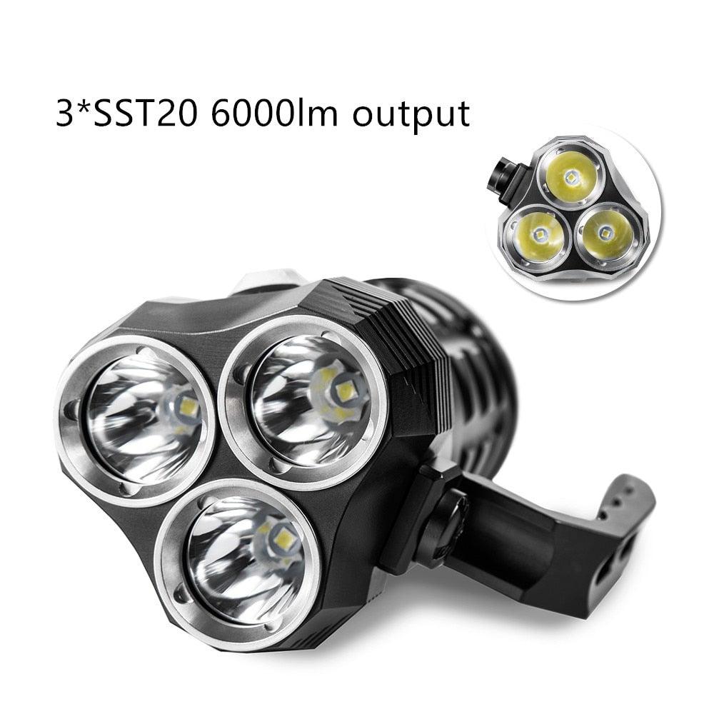 Super Bright High Lumen Underwater and Powerful Waterproof  LED Torchlight with Magnetic Control Switch Diving Light Dive Flashlight For Camping Hiking Running Jogging Diving Household Use