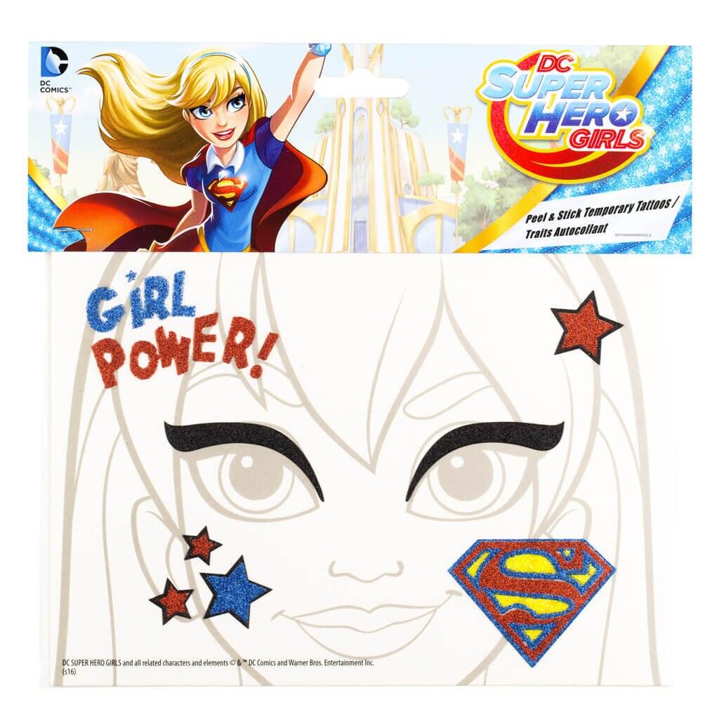 Super Girl Power Peel and Stick Face Tattoos