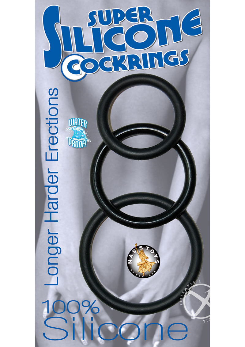 Super Silicone Cockrings 3 Pack Waterproof