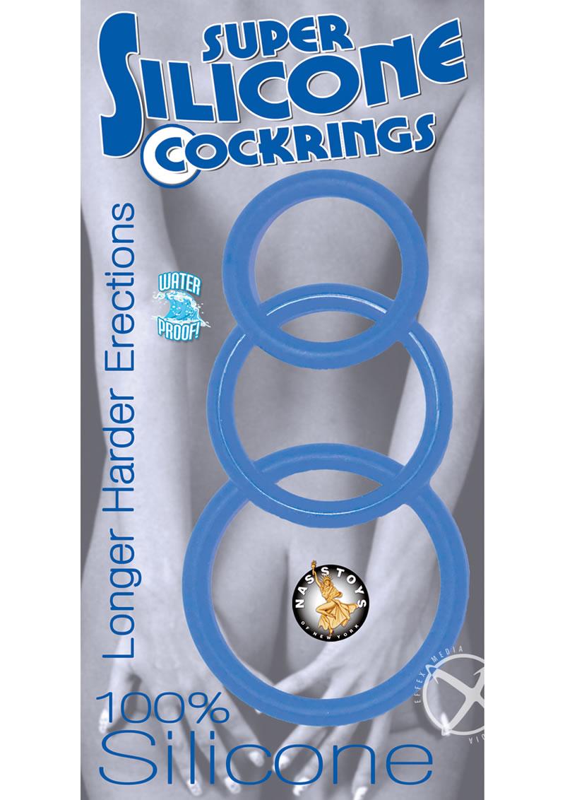 Super Silicone Cockrings 3 Pack Waterproof