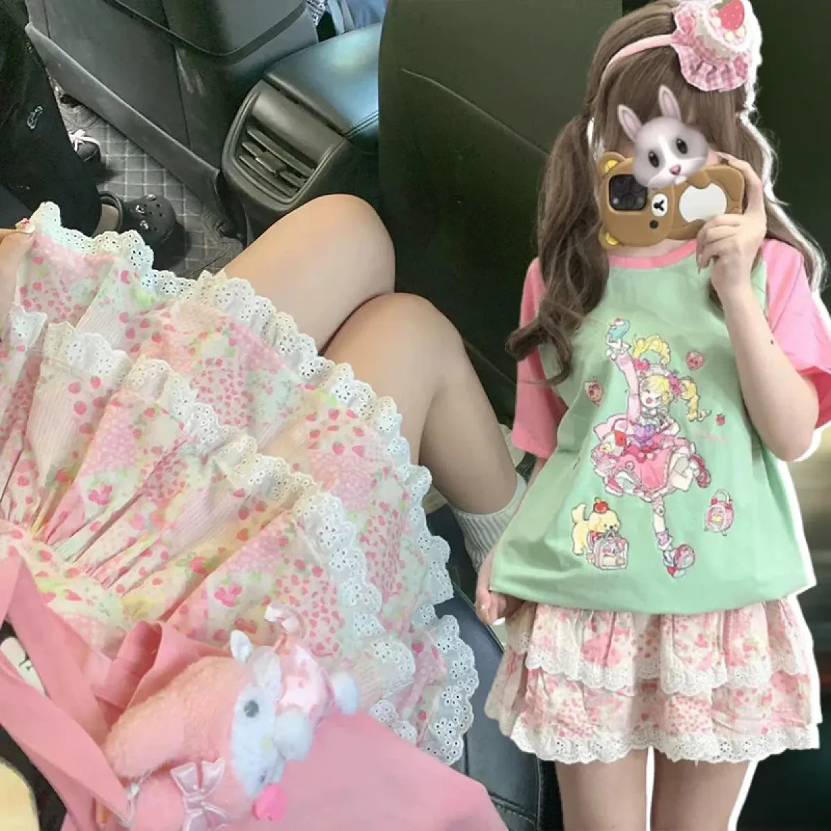 Floral Ruffle Skirt – Kawaii Sweet Lolita Layered Mini