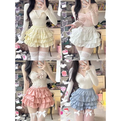 Ruffle Mini Skirt – Kawaii Sweet Lolita Y2K Aesthetic