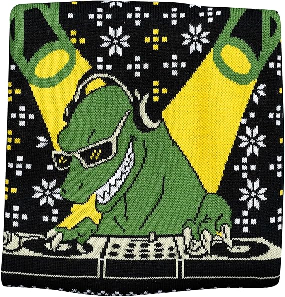 T-Rex DJ Holiday Dinosaur Sweater