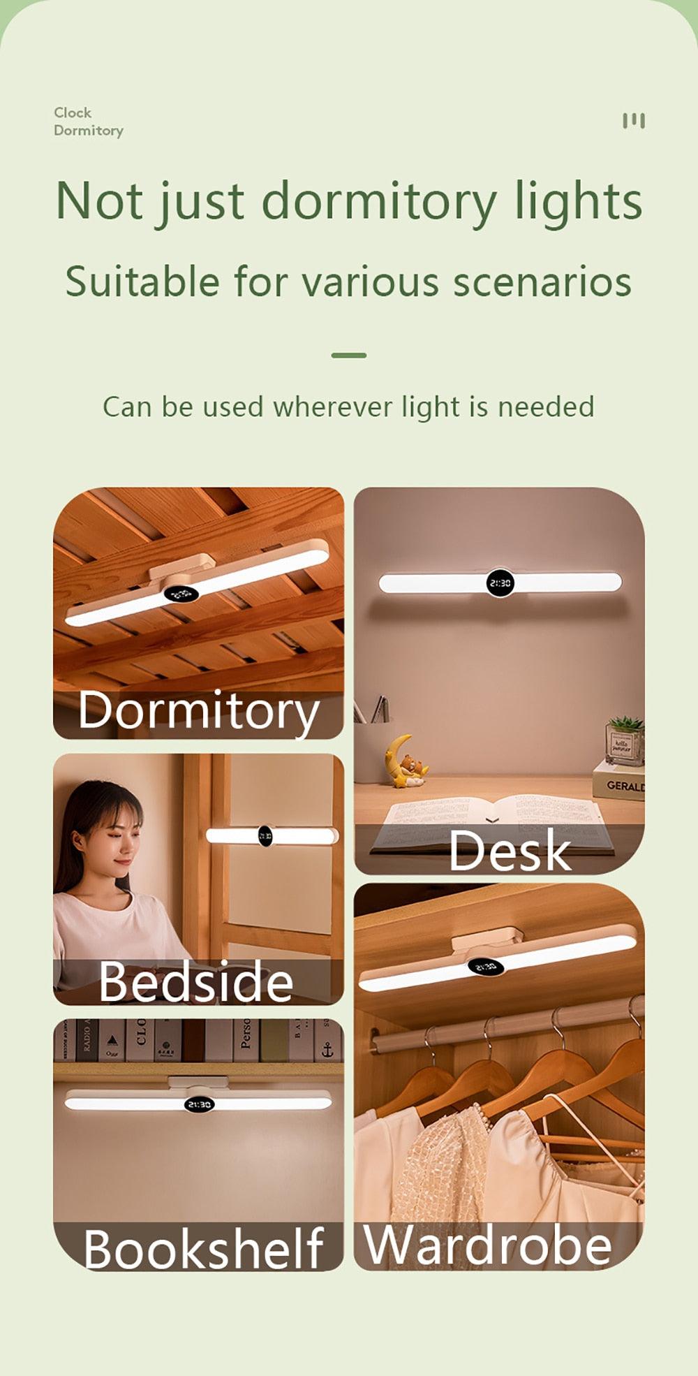 Table Lamp Table Clock USB Lamp Magnetic Led Desk Lamp Study Office Light Rechargeable Bedroom Bedside Children Lamp Decorative Table Lamp Cute Study Lamps for Bedroom Décor