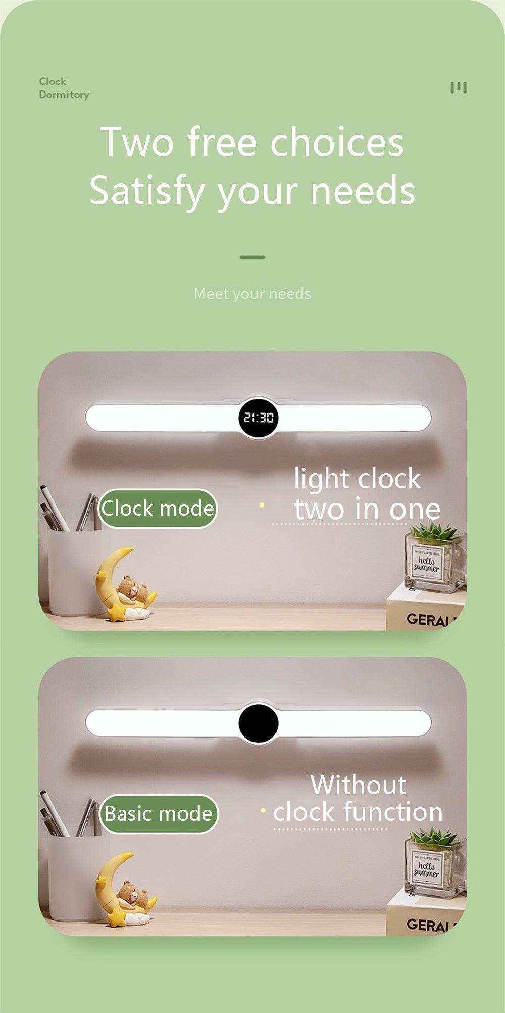 Table Lamp Table Clock USB Lamp Magnetic Led Desk Lamp Study Office Light Rechargeable Bedroom Bedside Children Lamp Decorative Table Lamp Cute Study Lamps for Bedroom Décor
