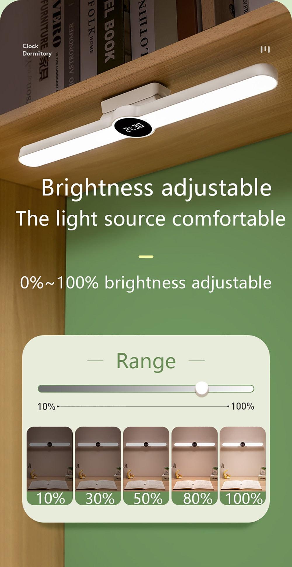 Table Lamp Table Clock USB Lamp Magnetic Led Desk Lamp Study Office Light Rechargeable Bedroom Bedside Children Lamp Decorative Table Lamp Cute Study Lamps for Bedroom Décor