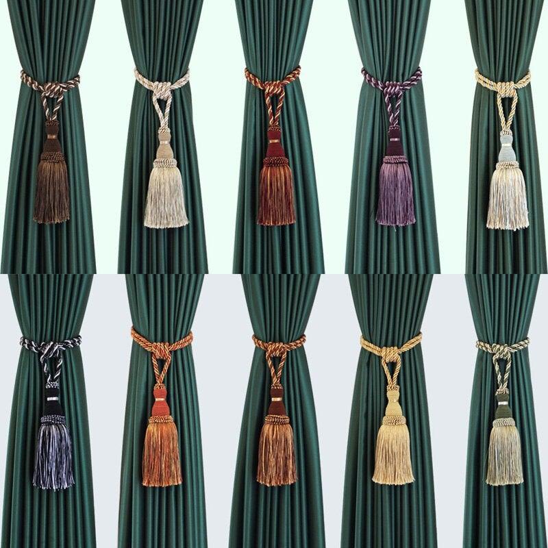 Tassel Curtain Tiebacks Home Decoration Handmade Curtain Holders Clips Hanging Balls Curtain Accessories Curtain Tie backs Curtain Handmade Tiebacks Decorative Curtain Holdbacks With Tassel