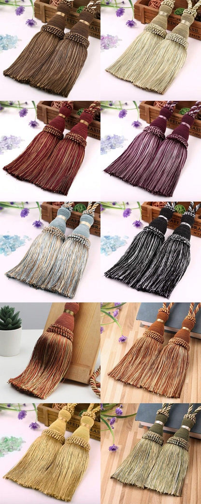 Tassel Curtain Tiebacks Home Decoration Handmade Curtain Holders Clips Hanging Balls Curtain Accessories Curtain Tie backs Curtain Handmade Tiebacks Decorative Curtain Holdbacks With Tassel