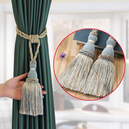 Tassel Curtain Tiebacks Home Decoration Handmade Curtain Holders Clips Hanging Balls Curtain Accessories Curtain Tie backs Curtain Handmade Tiebacks Decorative Curtain Holdbacks With Tassel