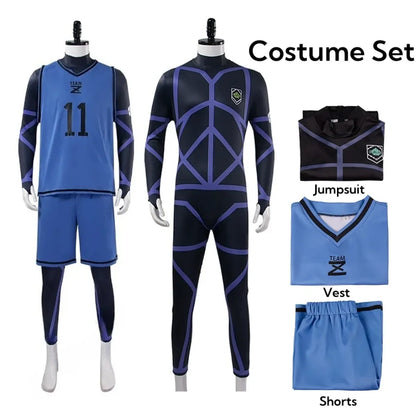 Lock Isagi Yoichi Cosplay Set – Anime Sports Jersey &amp; Jumpsuit